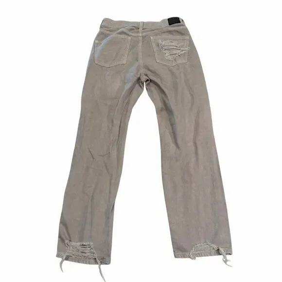 AE Jeans Women’s Distressed Mom Jeans Relaxed Tapered Cream Size 8 4597 - Picture 3 of 11